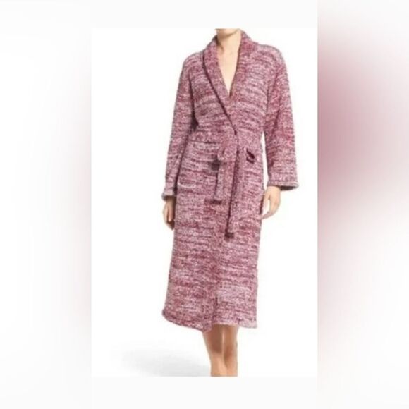 Barefoot dreams cozy chic heathered merlot color Bathrobe - Picture 1 of 7